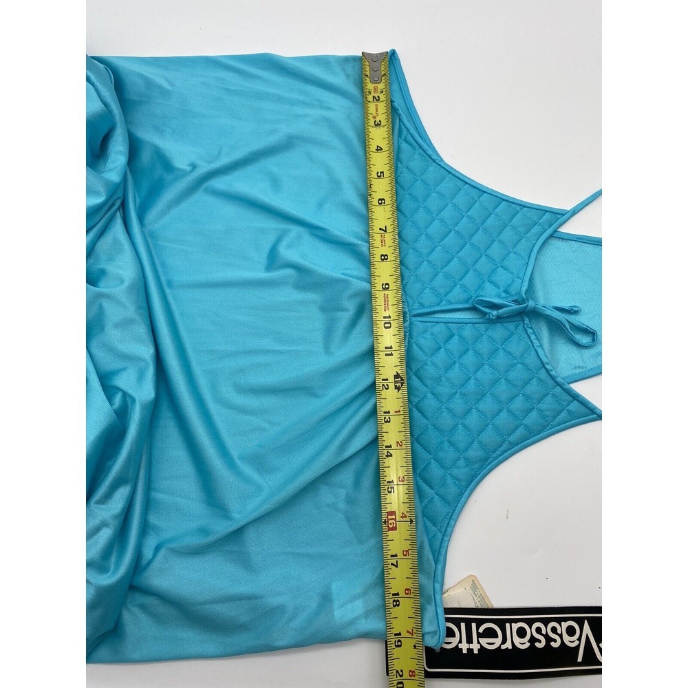 Vintage Vassarette Full Length Nightgown T-back Teal Size Medium NWT - Picture 6 of 7